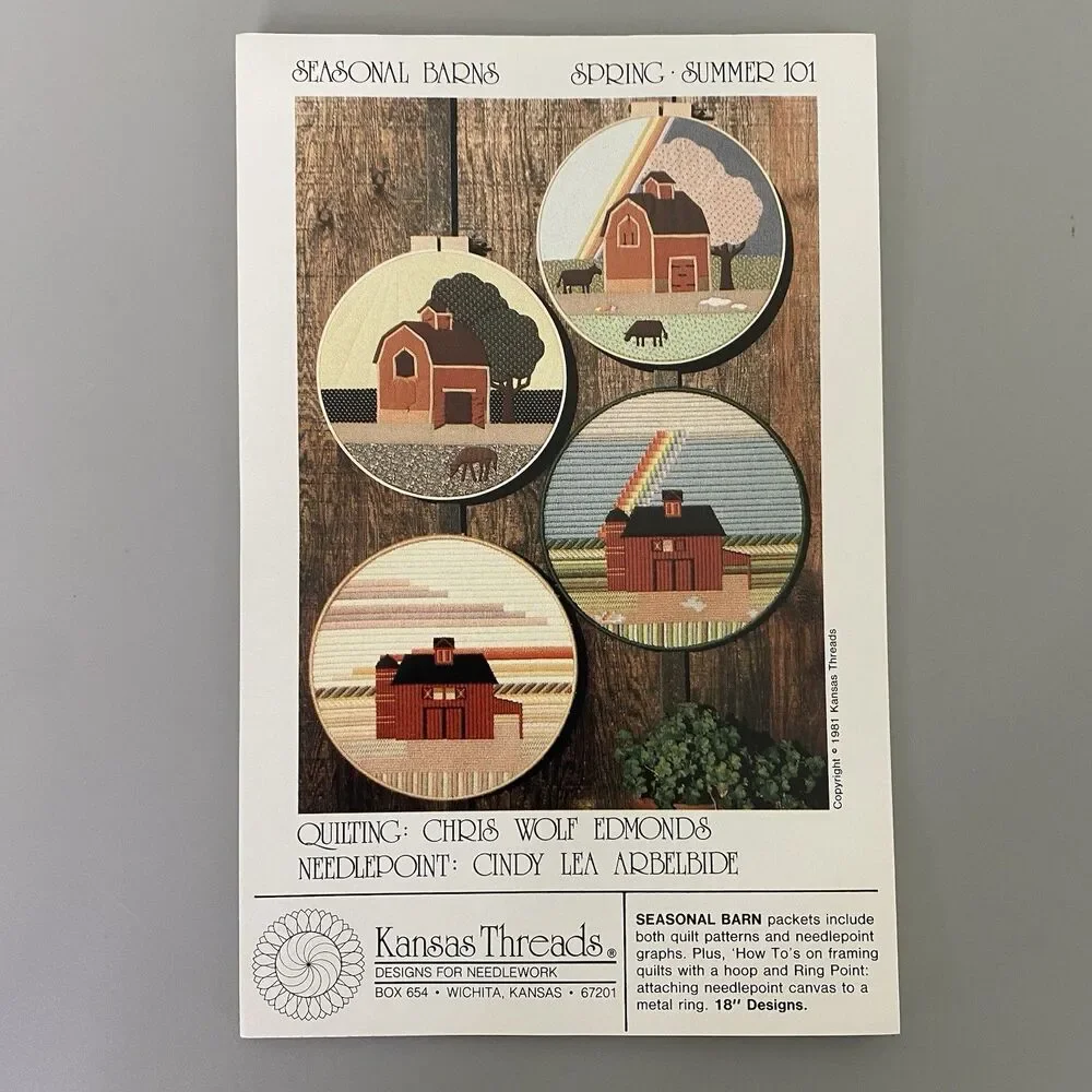 Lot of 3 Vintage Quilt Patterns School Days Country Cottages Barns Craft